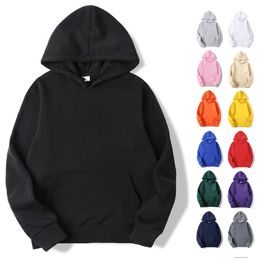 Plain Pullover Fleece Hoodies Unisex Wholesale Hooded Sweatshirt Men Cheap Sublimation Black Hoodie